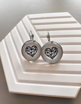 Glass earrings "Hearts"